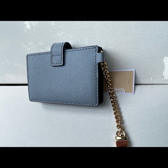 Michael Kors Karla Pale Blue Card Case Leather - Picture 4 of 10